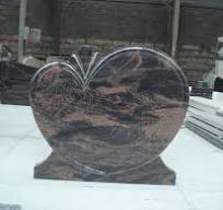 Indian Aurora Red Granite Stone Heart Shaped Memorial Headstone Gravestone  with Carving Sculpture for Garden Cemetery Tombstone Monument Valid Marble  ...
