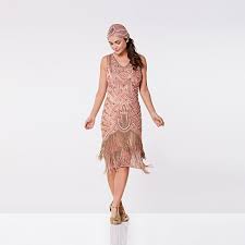 Hollywood Rose Gold Flapper Fringe Dress Slip Included 20s 1920s Fashion Dresses Fringe Flapper Dress Flapper Dress