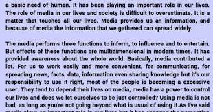 Media and information literacy recognizes the primary role of media and information in our everyday lives. Essay The Power Of Media And Information And The Responsibility Of The Users