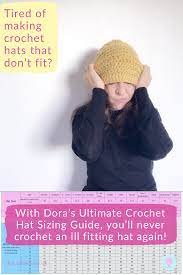 Dora S Ultimate Hat Size Chart How To Crochet A Hat That Fits Dora Does Crochet Hat Sizing Crochet Hats Crochet