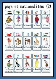 Pays Et Nationalites 2 Fle Exercices De Vocabulaire Feuilles D Exercices