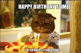 Birthday To Me Meme Happy Birthday To Me I Am So Happy I Could Puke Happy Birthday Cat Cat Birthday Happy Birthday Meme