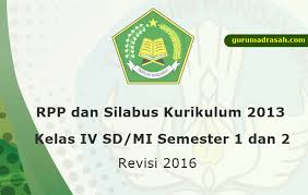 Rpp daring kelas 2 tema 1 sub tema 1 pembelajaran 6. Rpp Silabus Kurikulum 2013 Kelas Iv Sd Mi Semester 1 Dan 2 Revisi 2016 Guru Madrasah