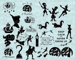 Peter Pan Svg Captain Hook Peter Pan Silhouette Tinkerbell Disney Princess Silhouettes Girl D Disney Princess Silhouette Peter Pan Silhouette Disney Cards