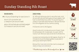 1 standing rib roast (prime rib), 3 to 12 pounds (1.3 to 5.4kg; Sunday Standing Rib Roast Recipe Porter And York