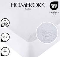 HOMEROKK PARIS Protège Matelas Imperméable et Anti-acariens I Alèse  imperméable avec 4 Coins Elastiques I Certifié Oeko TEX I (180 x 200 cm) :  ...
