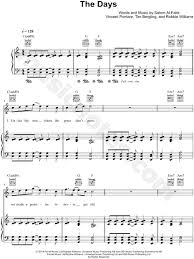 avicii the days sheet music in c major transposable download print avicii sheet music music