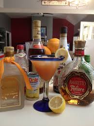 Dean S Miatai 1 1 2 Oz Captain Morgan S Spiced Rum 1 1 2 Oz Malibu Black 1 2 Oz Ameretto 1 2 Oz Patron Citrange 2 Oz Oran Spiced Rum Pineapple Juice Lime Juice