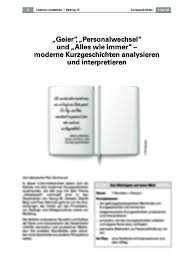 Der schriftsteller stellt sich vor. Geier Personalwechsel Und Alles Wie Immer Moderne Kurzgeschichten Analysieren Und Interpretieren Raabits Online