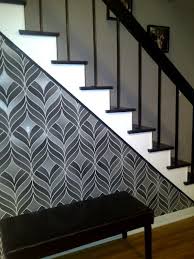 Black And White Accent Wallpaper Black White Stairs Silver White Black Wall Paper Under Stairs Wallpaper Stairs Wallpaper Accent Wall Accent Wall