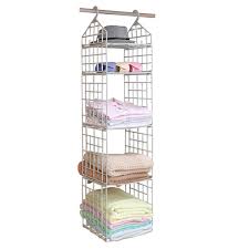 Create a diy cable box. Touaretails Plastic Hanging Closet Organizer 5 Layers Diy Folding Wardrobe Storage Rack Hanging Storage Shelving Hook Underwear Bra Clothes Pants Tie Storage Rack White Buy Online In Burundi At Burundi Desertcart Com Productid