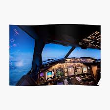 737 max features a nicely updated flight deck, using boeing's latest display technology. Boeing 737 Cockpit At Sunrise Poster By Martijnkort Redbubble