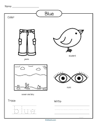 Color Blue Printable Color Trace And Write Color Blue Activities Preschool Colors Teaching Colors