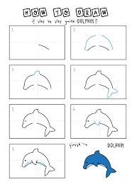 Kids love cartoons, and cartoon characters are usually their best friends. How To Draw A Cartoon Dolphin Step By Step For Young Children Rainbow Printables