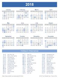Download A Free Printable 2018 Calendar With Holidays From Vertex42 Com Holiday Calendar Printable Calendar 2019 Template Calendar Printables