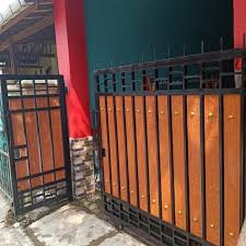 Pagar gerbang dorong motif kayu grc rumah mewah di pondok. Jual Pagar Gerbang Grc Motif Kayu Kota Depok Yuda Las Tokopedia