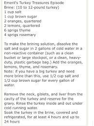 Emeril S Turkey Brine Brine Recipe Turkey Recipes Thanksgiving Turkey Brine Recipes
