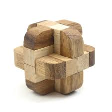 The burr is comprised of 12 identical pieces. Diamond Cube Tactile Wooden Puzzle
