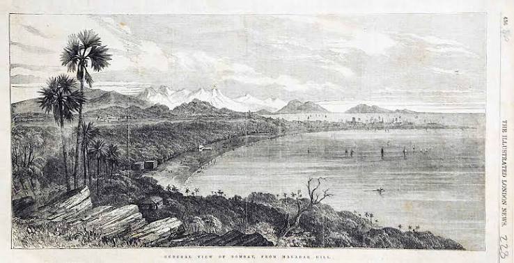View Of Bombay From Malabar Hill, 1853 Print - Past-India