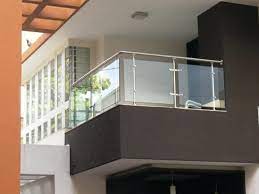 There are glass doors separating the balcony from the living room. Stainless Steel Balcony Design Toughened Glass Handrails Ss Handrail à¤¸ à¤Ÿ à¤¨à¤² à¤¸ à¤¸ à¤Ÿ à¤² à¤¹ à¤¡à¤° à¤² à¤¨à¤°à¤® à¤‡à¤¸ à¤ª à¤¤ à¤• à¤¹ à¤¡à¤° à¤² Anusham Designs Chennai Id 15404157733