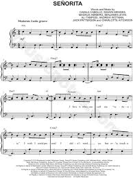 I like it when you call me senorita. Shawn Mendes Camila Cabello Senorita Sheet Music Easy Piano In A Minor Download Print Sku Mn0200105