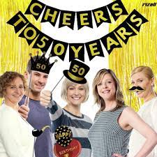 The best adult birthday party ideas for a 30th, 40th, 50th, and 60th birthday. 50th Birthday Decorations For Men Women Cheers To 50 Years Banner Gold Black Silver Pom Poms Hanging Swirls Cake Topper Photo Props Backdrop Balloons Confetti 50th Anniversary Decorations Rizell