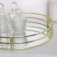 Ships free orders over $39. Round Gold Mirrored Tray
