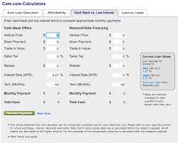 http www cars com go advice financing calc incentivescalc jsp vploan 0 dploan 0 tvloan 0 stloan 0 ratel car loan calculator calculator design loan calculator
