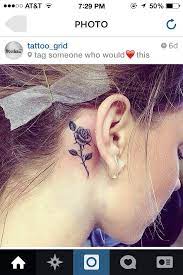 Adorable Feminine Rose Tattoo Behind The Ear Rose Tattoo Behind Ear Behind Ear Tattoos Tattoos