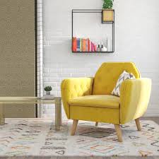 Novogratz Tallulah Memory Foam Accent Chair Living Room Furniture Mustard Yellow Velvet Walmart Com Walmart Com
