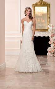 Lace Over Satin Fit And Flare Wedding Dress Stella York Classic Wedding Dress Wedding Dresses Lace Fit And Flare Wedding Dress