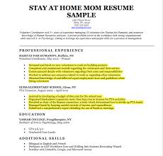 stay at home mom resume sample