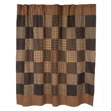 Black And Tan Shower Curtains New Country Primitive Colfax Black Tan Cabin Quilt Block Fabric Shower Curtain Primitive Bathrooms Primitive Shower Curtains Curtains