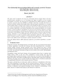 The statistic shows malaysia's budget balance in relation to gdp between 2015 and 2019, with projections up until 2025. Pdf The Relationship Between Budget Deficit And Economic Growth In Vietnam Ardl Approach
