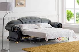 If you really want your guests to feel luxury, this is the perfect purchase. Versace Luxury Button Tufted Black Italian Leather Pull Out Sleeper Sofa Pull Out Sleeper Sofa Sleeper Sofa Leather Sleeper Sofa