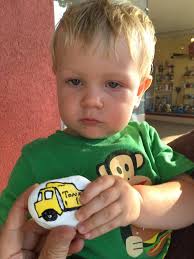 He is so excited he found one or your rock bags!