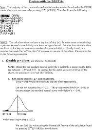 Z Table P Values Use Choice 2 Normalcdf Pdf Free Download