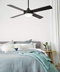 Futura Eco 132cm Fan With Led Light In Black Bedroom Fan Ceiling Fan Bedroom Bedroom Ceiling Light