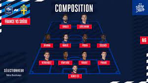 La composition d'équipe probable de didier. Equipe De France On Twitter La Composition De L Equipe De France Pour Affronter La Suede Frasue Fiersdetrebleus