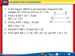 Having trouble getting my else statement to print in a while loop. Lesson 7 Menu 1 In The Figure Abcd Is An Isosceles Trapezoid With Median Ef Find M D If M A Find X If Ad 3x 2 5 And Bc X Find Ppt Download