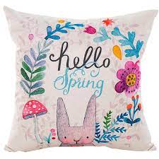 Enjoy free shipping & browse our great selection of décor, accent pillows, throw blankets and more! Whimsical Bunny Hello Spring Decorative Throw Pillow Pillow Frenzy