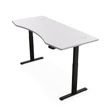 The table top is fitted with a durable panel that is incredibly easy to care for, being stain resistant, water resistant and wipes clean in seconds. Hi5 Ez Electric Height Adjustable Standing Desk With Ergonomic Contoured Tabletop 59 X 31 50 And Dual Motor Lift System For Home Office Workstation Pure White Top Black Frame Walmart Com Walmart Com