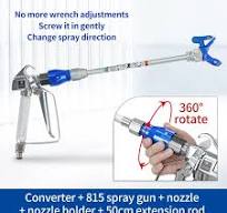 Airless Paint Spray Gun 360 Degree Fan Pivot Rotation ...