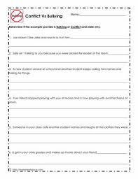 Students will read the short plot descriptions, identify the main character and the opposing force, and determine the conflict type. Bullying Or Conflict Worksheet Worksheets