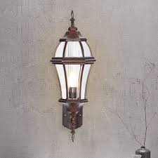 Urn Clear Glass Wall Sconce Lighting Farmhouse 1 Bulb Outdoor Wall Mount Fixture In Rust Beautifulhalo Com