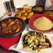 Le Kokoriko On Instagram Pintade Braise Attieke Foufou Sauce Graine Kope Pattes De Veau Poisson Fume Crabe Chef Ivorycoast African Food Food Food And Drink