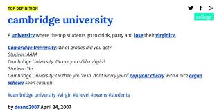 Define Cambridge University The Very Best Of Urban Dictionary University Of Cambridge