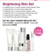 Last Day By 10pm Mary Kay Brightening Skin Set Ion Massager Promo Melacep Foaming Cleanser Mask Freshener Ultimate Cream Timewise Sun Protector Spf 35 Beauty Personal Care Bath Body