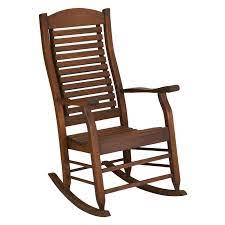 hinkle red grandis slat back wood patio rocking chair russet brown in 2021 rocking chair patio rocking chairs wood rocking chair