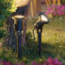 Led Gartenstrahler Mibu Mit Erdspiess Schwarz Fur Aussen Edelstahl Warm Weiss Leuchtmittel Wahlbar Von Ledscom De Leuchtmittel Strahler Led